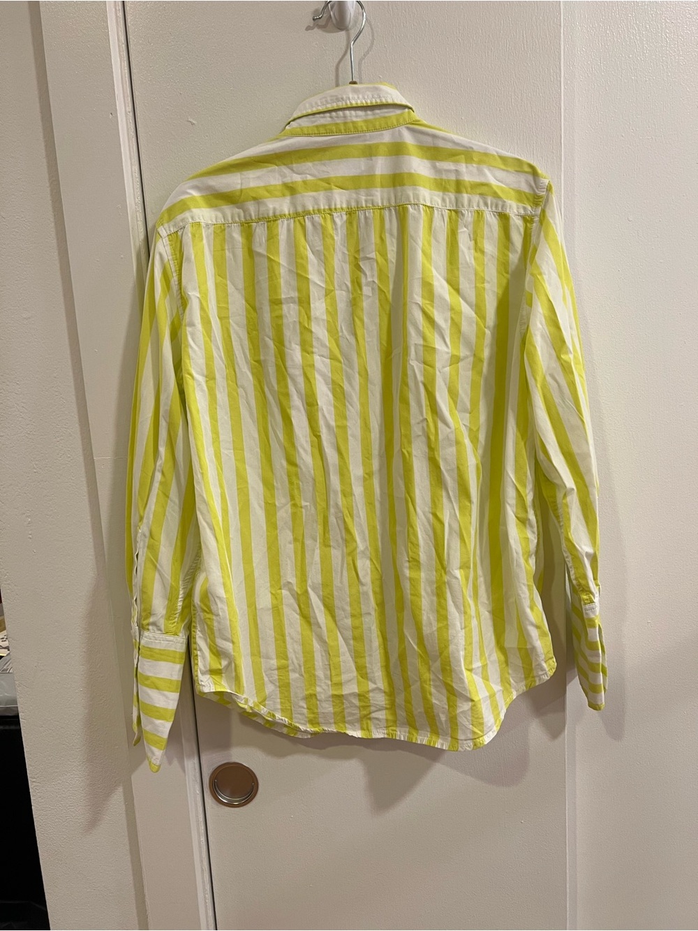 J. Crew Lemon Yellow & White Striped Button-Front Shirt - Picture 4 of 4